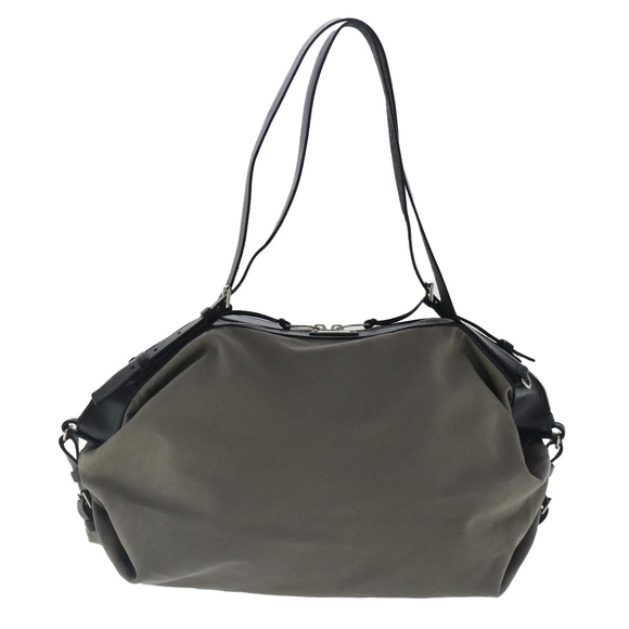 SAINT LAURENT Shoulder Bag Canvas Leather Gray Black Silver Auth bs19151 - Picture 2 of 16